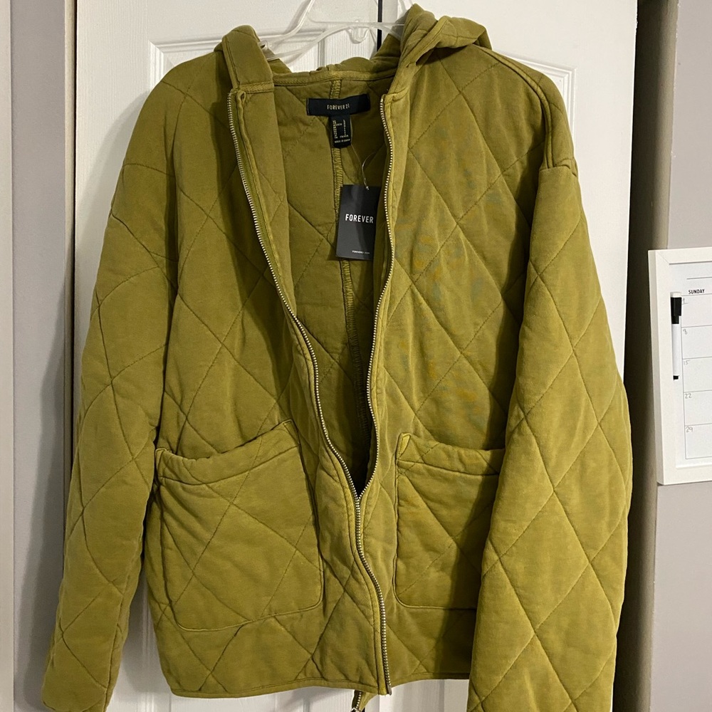 green olives bomber puffer jacket